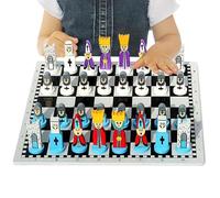 Beginner Chess Set - 11.88x11.88 Inch 30.2cm Story Time Chess, Wooden Board Game, Family Portable Travel Featuring 3.14-Inch-Tall Three-Dimensional Pieces | Interactive Educational Toy For Im