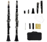Beginner Clarinet Bb 17 Keys Clarinet Professional Clarinet Student Beginner Standard Durable Clarinet With Bright Tone(Black)