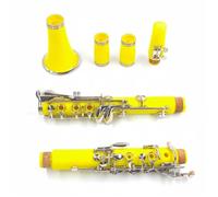 Beginner Clarinet Bb Clarinet 17 Key KlarnetNickel Plated ClarinetteStandard Adult Beginner Clarinet Instrument(Yellow)