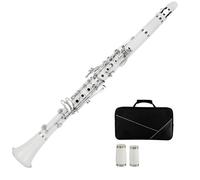 Beginner Clarinet Bb Clarinet 17 Keys ABS Material Particularly Beginner-friendly With Using Tools And 2 Replaceable Barrels(White)