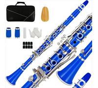 Beginner Clarinet Bb Clarinet 17 Keys Wide Range Of Tones Particularly Beginner Standard Clarinet Instrument(Blue)
