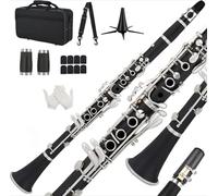 Beginner Clarinet Bb Clarinet For Beginners B Flat Clarinet 17 Keys Clarinet Full-toned Clarinet Instrument(Purple)