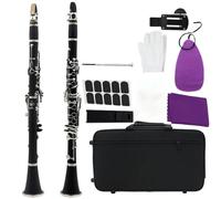Beginner Clarinet Bb Color Clarinet B/G Tune Black Clarinette 17-key Durable Clarinet Instrument With Full Tone(Black)