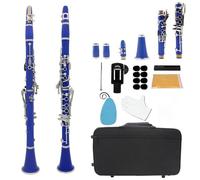 Beginner Clarinet Clarinet 17 Key Bb Clarinet Professional Instrument Bakelite Wood Clarinet Durable Clarinet Standard(DEEP BLUE)