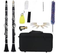 Beginner Clarinet Clarinet 17 Key Falling Tune B Multicolor Clarinet Silver Plated Silver Key Bakelite Material(Black)