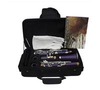 Beginner Clarinet Clarinet Bb Clarinet 17 Keys 6 Rings Purple Clarinet Professional Musical Instruments(A)
