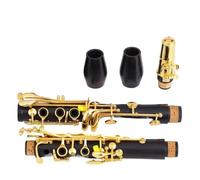 Beginner Clarinet Clarinet Bb Gold-plated 17 KeysProfessional Grenadilla Standard Adult Durable Clarinet Instrument(61)