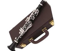 Beginner Clarinet Eb 18 Keys Professional Clarinet Silver Plated Key E Flat Sweet Tone Durable Clarinet Instrument(Light yellow)
