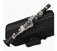 Beginner Clarinet Eb 18 Keys Professional Clarinet Silver Plated Key E Flat Sweet Tone Durable Clarinet Instrument(LightGrey)
