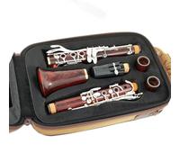 Beginner Clarinet Professional Clarinet Bb Redwood Silver Plated Keys 18 Keys Copper-Nickel Clarinet Instrument
