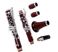 Beginner Clarinet Professional Clarinet Bb Rosewood Clarinet Silvering Keys Standard Adult Clarinet Instrument Durable(12)