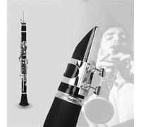 Beginner Clarinet Professional Clarinet C Tune 17 KeysInstrument Bakelite Body White Copper Keys Nickel Silver(A)