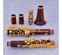 Beginner Clarinet Professional Clarinet Rosewood BB Gold-plated 18/17 Keys Standard Beginner Clarinet Instrument(18 KEYS)