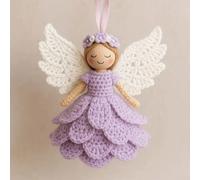 Beginner Crochet Christmas Gifts, DIY Angel Ornament Craft Kit With Step-by-Step Instructions, Handmade Decoration For Holiday Tree(3)