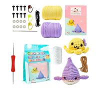Beginner Crochet Kit - Cute Shark Octopus Handmade | Animal Yarn Crocheting Kit | for Kids Teens Boys Girls Handicraft Lovers Christmas Birthday Holiday Halloween