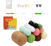 Beginner Crochet Kit for Adults - Succulents Yarn Crochet Kit, Knitting Crocheting Accessories | Fun DIY Craft Set, Ideal for Kids & Adults, Home Decoration, Potted Plant Design, 25x21x8.5cm