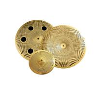 Beginner Cymbals Low Volume Cymbal Pack 3Pcs 10 Splash 16 Stacker 18 China Cymbal For Drum Set(Golden 3pcs)