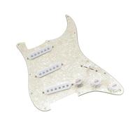 Beginner Electric Guitar Bass Pre Wired SSS Pickguard Pickup With Ceramic Magnet Single Coil Electric Guitar Pickguard Pickups(Ag Wh Pearl)