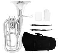 Beginner Euphonium B Flat 3key Vertical Key Brass Body Euphonium Instrument Parts Accessories With Case Gloves Back Straps(2)