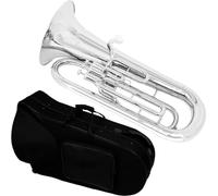 Beginner Euphonium Bb Euphonium 3 Key Vertical Valve Baritone Horn Silver Plated Complete Set With Case Kit Gloves