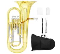 Beginner Euphonium Bb Euphonium 3Key Vertical Valve Gold Lacquer Baritone Horn With Case Kit And Back Straps Band Instrument Player