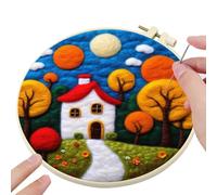 Beginner Felting Kit - Christmas Tree Needle Felting Set Snowman Hedgehog Includes Foam Photo Frame, Felt Fabric, Creative Embroidery Craft