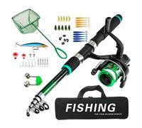 Beginner Fishing Set For Kids Teens Fishing Gear Tackles Telescopic Rod Reel With Float Baits Hook Landing Net Safe Outdoor Gear For Kids