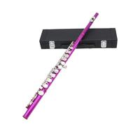 Beginner Flute Flute 16-hole Flute C-key White Copper Tube Leather Box Model Suitable For Beginners To Play At The Examination Level(Rose red)