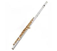Beginner Flute Flute Type Small Elbow The 16 Key Hole Closed C Flute Silver Body Gold Keys Instrument Flute