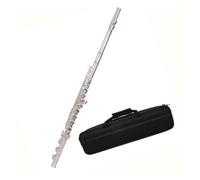 beginner Flute Sets Flute 16 Open And Closed Holes Dual Purpose Instrument C Key White Copper Plated Silver(2)