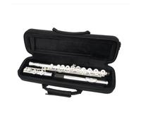 beginner Flute Sets Flute 16 Open And Closed Holes Dual Purpose Instrument C Key White Copper Plated Silver(1)