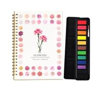 Beginner-Friendly Watercolor Workbooks, Water Colouring Book for Children,Easy Nature Scenes Paint Set,Painting Watercolour Paint Set Paper for Kids (D)