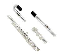 Beginner Grade Flute Instrument C Tone 16 Closed Hole White Copper Silver Plated Bent Tube Flute Flute Musical Instrument