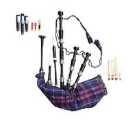Beginner Great Highland Bagpipe Set Black Finish Rosewood Practice Bagpipes with Silver Mounts Includes Carry Case Reeds Starter Kit