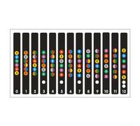 Beginner Guitar Fretboard Stickers With Names Color Coded Decals For Learning Scales Modes And Chords Easy Apply Remove Fingerboard Labels For Electric Acoustic Bass Instruments(Black)