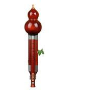 Beginner Hulusi Flute C Bb Key Beginner Traditional Wooden Cucurbit Flute Professional Performance Classics(Red-C Key)