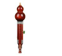 Beginner Hulusi Flute C Bb Key Beginner Traditional Wooden Cucurbit Flute Professional Performance Classics(Red-Bb Key)