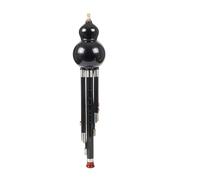 Beginner Hulusi Flute Natural Rosewood And Ebony Seven Hole Three Tone Gourd Flute C B Flat Professional Adult Musical Instrument(Ebony C Key)