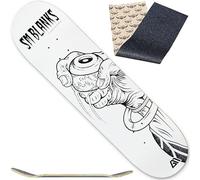 //Beginner-Intermediate (Strong Nose) // SMBLANKS Solid S2 8.0" SM Hand (White) Skateboard Deck (JESSUP) (Deck + JESSUP)