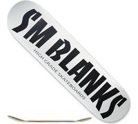 // Beginner-Intermediate (Stronger Nose) // SMBLANKS Solid S2 8.0" HG (White) Skateboard Deck (JESSUP) (Single Deck)