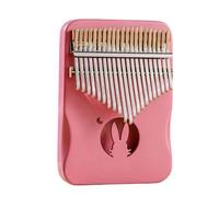 Beginner Kalimba 17 21 Key Kalimba Finger Piano Full Solid Maple Beginner Instrument(17 Keys-Pink Rabbit)