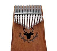 Beginner Kalimba Acacia Wood Kalimba Thumb Piano 17note Finger Two Instrument(Dark Khaki)
