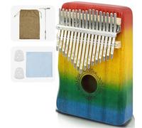 Beginner Kalimba Kalimba Thumb Piano Wooden Instrument 17 Key Finger Combination Music Lover Portable(Flower Color)