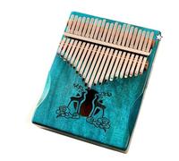 Beginner Kalimba Mini 17 Key Kalimba Professional Percussion Instrument Portable(21 key blue)