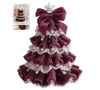 Beginner Knitting Kit for Adults, Knitting Kit Christmas Tree for Beginners with Bow Pearl Easy DIY Crafts for Adults Christmas Holiday Decorations, Rose, for Beginners