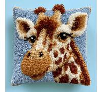 Beginner Latch Hook Cushion Kit,DIY Pillow Cover Kit,43x43 cm,Giraffe