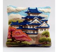 Beginner Latch Hook Cushion Kit,DIY Pillow Cover Kit,43x43 cm,Landscape