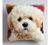Beginner Latch Hook Cushion Kit,DIY Pillow Cover Kit,43x43 cm,Maltese Dog