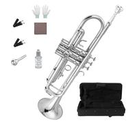 Beginner Levels B Flat Trumpet Perfect for Various Ages Featuring 3 Valves for Quick Learning and Enjoyment Gold Lacquer Trumpet