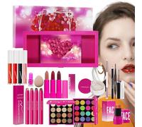 Beginner Makeup Kit - Face Eye Makeup Set - Daily Use Long-Lasting Lipstick Mascara Eyeshadow Palette Cosmetics for Business, Traveling, Dating, Photography